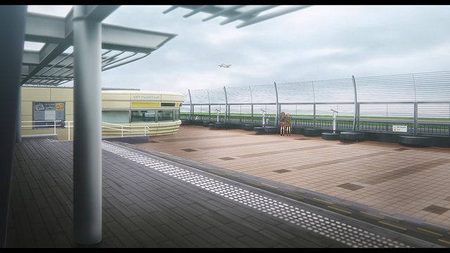 Airport observation deck farewell
